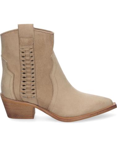 Botins de Mulher PUNTO SALAO BOTINES TACON CAMPERO ELEGANTES DETALLE TRENZADO MUJER COLOR BEIGE
