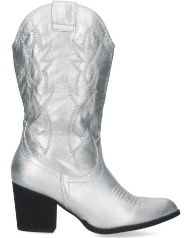Bottes-De-Mujer-PUNTO-SALAO-BOTAS-CAMPERAS-PLATEADAS-DE-TACON-ANCHO-BORDADO-EN-CANA-MUJE-VARIOS-COLORES