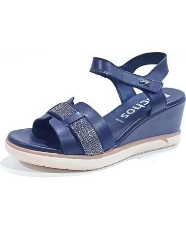 Sandalias de Mujer FLUCHOS SANDALIA CASUAL DE PIEL CON CUNA NEGRO