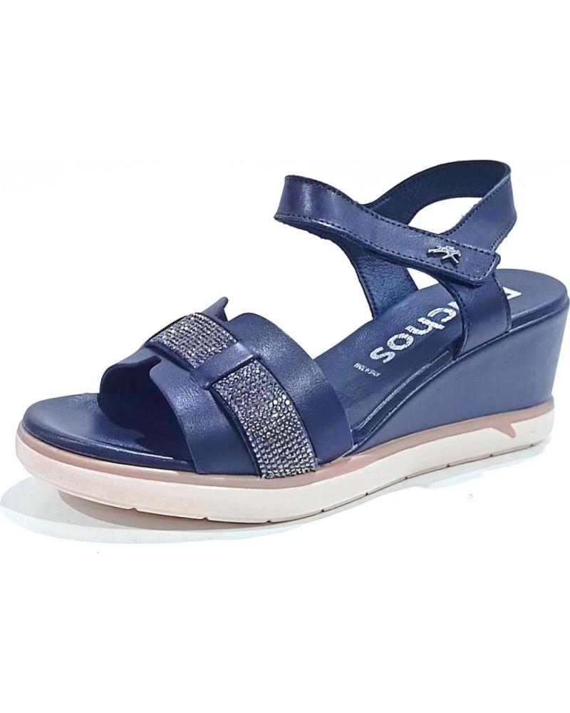 Sandalias de Mujer FLUCHOS SANDALIA CASUAL DE PIEL CON CUNA NEGRO