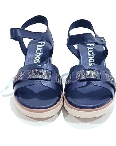 Sandalias de Mujer FLUCHOS SANDALIA CASUAL DE PIEL CON CUNA NEGRO