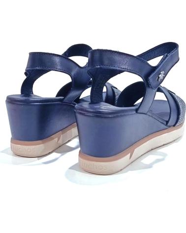 Sandalias de Mujer FLUCHOS SANDALIA CASUAL DE PIEL CON CUNA NEGRO