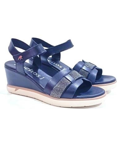 Sandalias de Mujer FLUCHOS SANDALIA CASUAL DE PIEL CON CUNA NEGRO