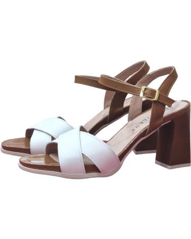 Sandalias de Mujer PITILLOS SANDALIAS TACON BLANCAS CUERO