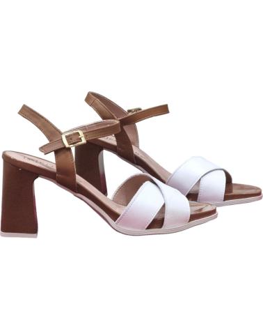 Sandalias de Mujer PITILLOS SANDALIAS TACON BLANCAS CUERO