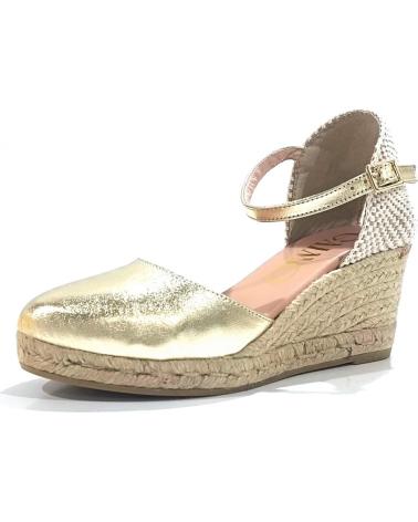 Sandalias de Mujer GAIMO ALPARGATA CASUAL DE PIEL CON CUNA DE YUTE NATURAL PLATINO PLATINO