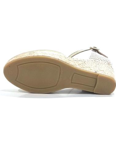 Sandalias de Mujer GAIMO ALPARGATA CASUAL DE PIEL CON CUNA DE YUTE NATURAL PLATINO PLATINO