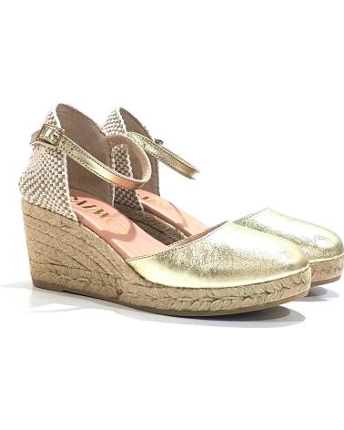 Sandalias de Mujer GAIMO ALPARGATA CASUAL DE PIEL CON CUNA DE YUTE NATURAL PLATINO PLATINO