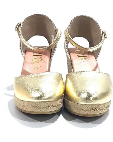 Sandalias de Mujer GAIMO ALPARGATA CASUAL DE PIEL CON CUNA DE YUTE NATURAL PLATINO PLATINO