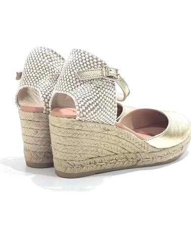 Sandalias de Mujer GAIMO ALPARGATA CASUAL DE PIEL CON CUNA DE YUTE NATURAL PLATINO PLATINO