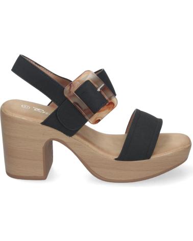 Sandalias-De-Mujer-PUNTOSALAO-SANDALIAS-DE-TACON-Y-PLATAFORMA-PARA-MUJER-HEBILLA-NACARADA-NEGRO