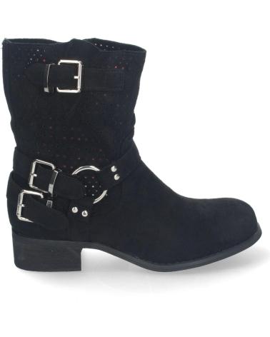 Boots-De-Mujer-PUNTOSALAO-BOTINES-DE-TACON-BAJO-CALADOS-ESTILO-MOTERO-MUJER-COLOR-NEGR-NEGRO