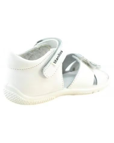 Sandalias-De-Niña-TITANITOS-SANDALIA-DE-PIEL-LAVABLE-CON-VELCRO-DELANTERO-BLANCO