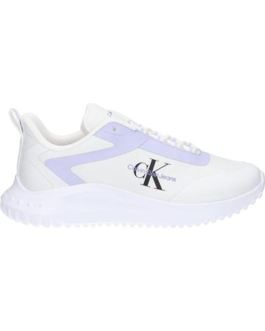Deportivas de Mujer CALVIN KLEIN YW0YW01442 EVA RUNNER LOW 0LF BRIGHT WHITE-PASTEL LILAC