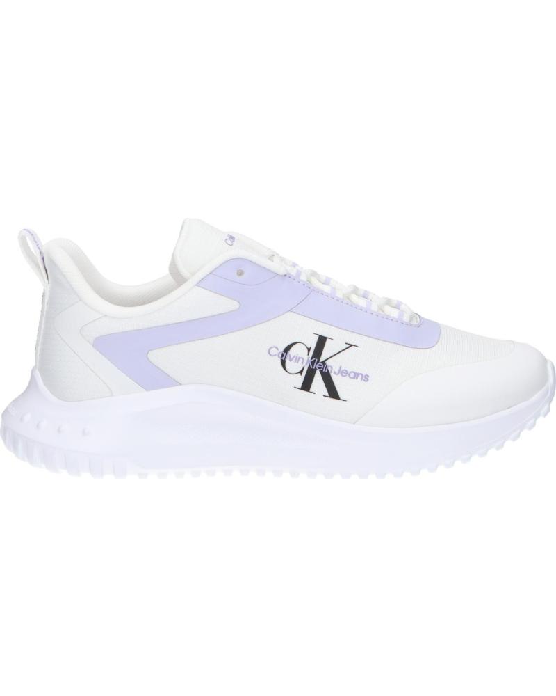 Deportivas de Mujer CALVIN KLEIN YW0YW01442 EVA RUNNER LOW 0LF BRIGHT WHITE-PASTEL LILAC