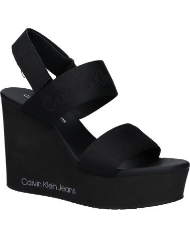 Sandalias de Mujer CALVIN KLEIN YW0YW01479 WEDGE SANDAL WEBBING 0GO BLACK-STORMFRONT