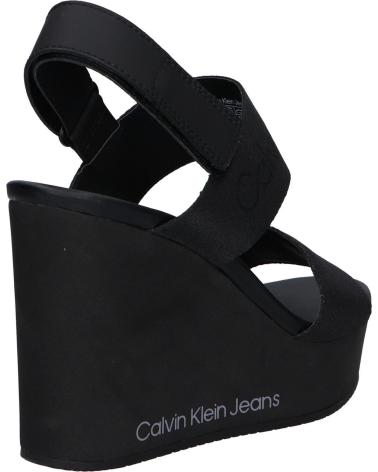 Sandalias de Mujer CALVIN KLEIN YW0YW01479 WEDGE SANDAL WEBBING 0GO BLACK-STORMFRONT