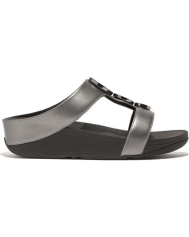 Chanclas de Mujer FITFLOP HALO BEAD-CIRCLE SLIDE PEWTER PLATA