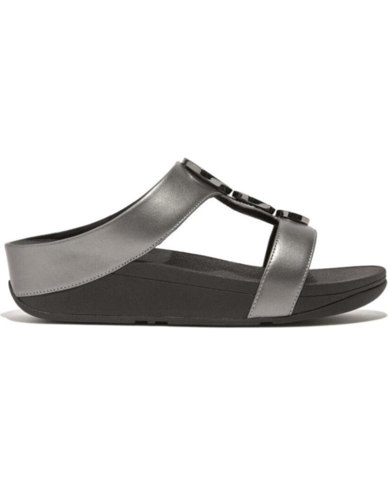 Infradito per Donna FITFLOP HALO BEAD-CIRCLE SLIDE PEWTER PLATA