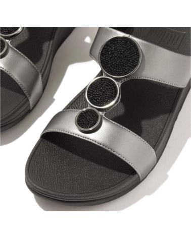 Infradito per Donna FITFLOP HALO BEAD-CIRCLE SLIDE PEWTER PLATA