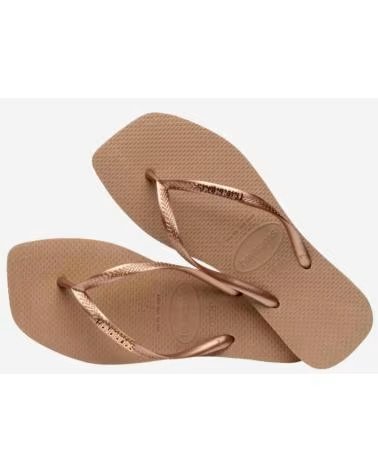 HAVAIANAS Chanclas 151-4148257 Hav Square Logo Metallic en marron para mujer 5282 ROSE GOLD-ROSE GOLD