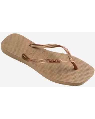 HAVAIANAS Chanclas 151-4148257 Hav Square Logo Metallic en marron para mujer 5282 ROSE GOLD-ROSE GOLD
