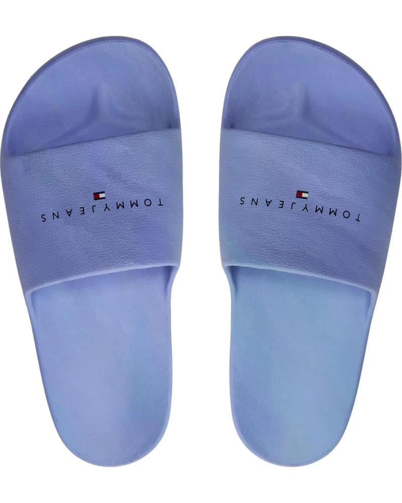 Chanclas de Mujer TOMMY JEANS CHANCLAS TJW PRINTED PU POOL EN0EN02693 AZUL