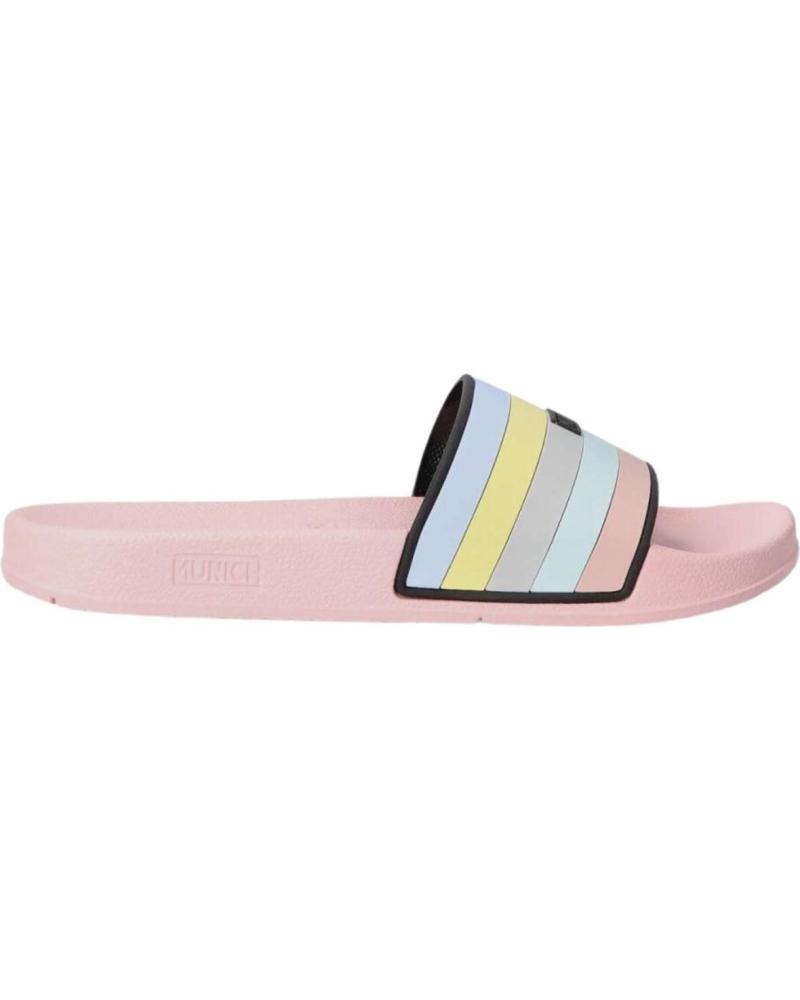 Zehansandalen für Damen MUNICH FLAT SLIDER MULTISTRIPE ROSA