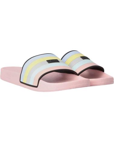 Zehansandalen für Damen MUNICH FLAT SLIDER MULTISTRIPE ROSA