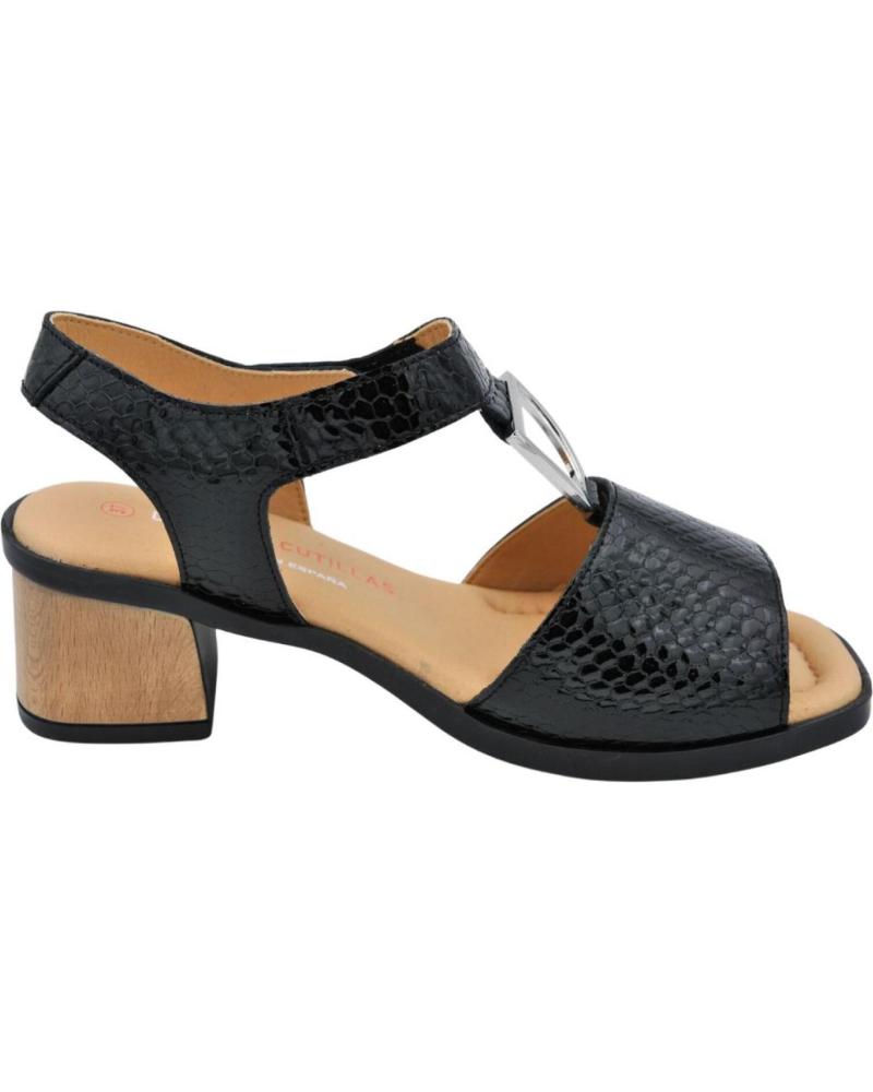 Woman Sandals D`CUTILLAS DOCTOR CUTILLAS - SANDALIAS DE PIEL PARA MUJER TACON GRUES NEGRO