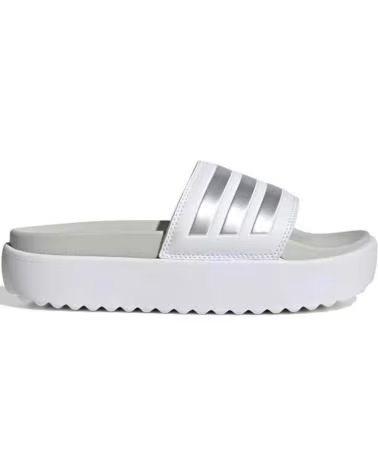 INFRADITO ADIDAS ADILETTE PLATFORM DONNA IE9703 BIANCHE E ARGENTO MULTICOLOR