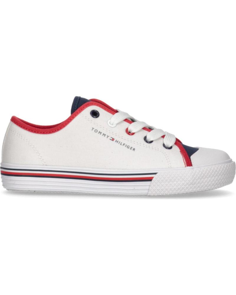 TOMMY HILFIGER - T3X9-33325-0890Y003 - ZAPATILLAS DE LONA - UNISEX NINOS BLANCO