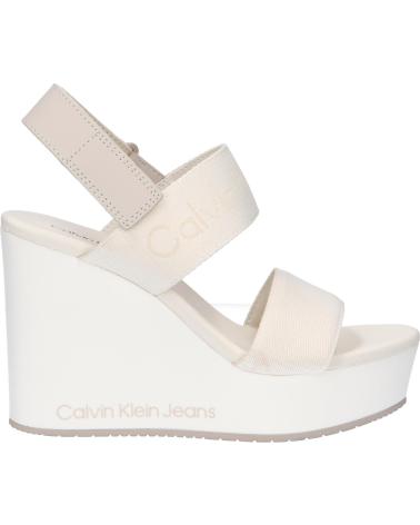 Sandalias de Mujer CALVIN KLEIN YW0YW01479 WEDGE SANDAL WEBBING 0GI CREAMY WHITE-EGGSHELL