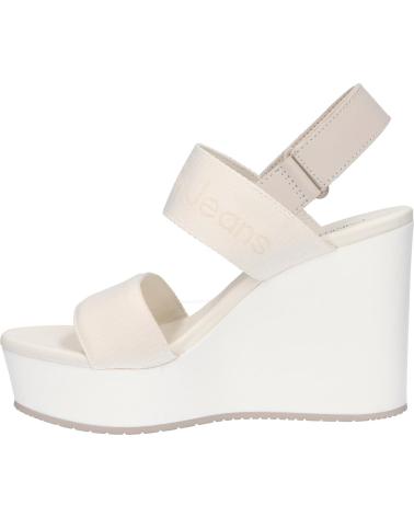 Sandalias de Mujer CALVIN KLEIN YW0YW01479 WEDGE SANDAL WEBBING 0GI CREAMY WHITE-EGGSHELL