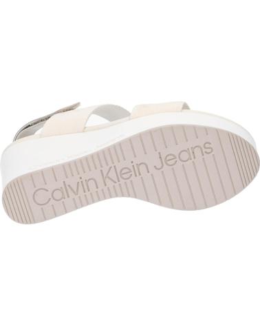 Sandalias de Mujer CALVIN KLEIN YW0YW01479 WEDGE SANDAL WEBBING 0GI CREAMY WHITE-EGGSHELL
