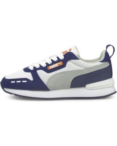 PUMA BASKETS CASUAL R78 JR 373616-14 BLANCHES ET BLEUES BLANCO