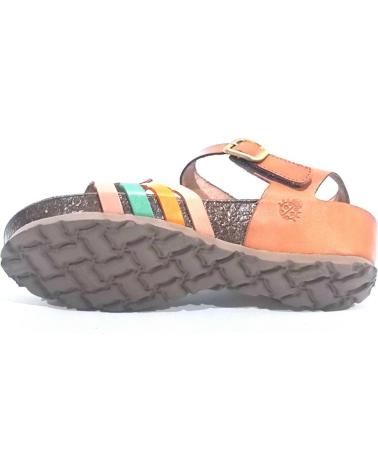 Woman Sandals YOKONO SANDALIA CASUAL DE PIEL CON CUNA TAN MULTI