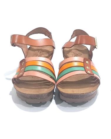 Woman Sandals YOKONO SANDALIA CASUAL DE PIEL CON CUNA TAN MULTI