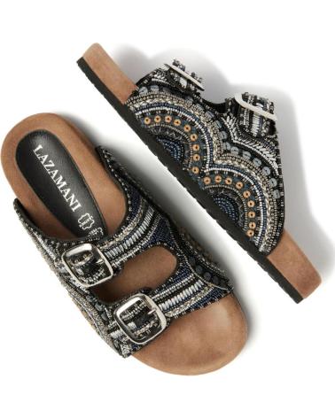 Sandalias de Mujer LAZAMANI SANDALIA DOS HEBILLAS CON CUENTAS BLACK