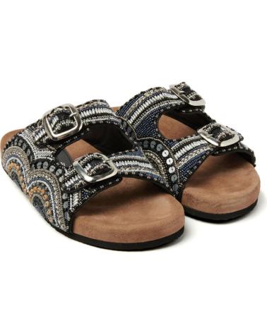 Sandalias de Mujer LAZAMANI SANDALIA DOS HEBILLAS CON CUENTAS BLACK