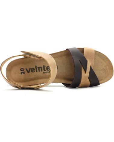 Sandalen für Damen 20 VEINTE TREND SANDALIA VELCROS MABEL ARENA - MOKA