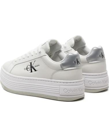 Sportif pour Femme CALVIN KLEIN ZAPATILLAS BOLD PLATF LACE LTH ML MTL BLANCO