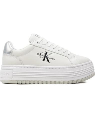 Sportif pour Femme CALVIN KLEIN ZAPATILLAS BOLD PLATF LACE LTH ML MTL BLANCO