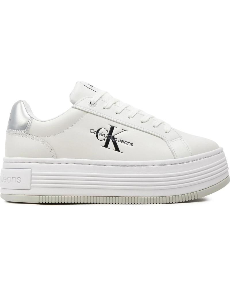 Sportif pour Femme CALVIN KLEIN ZAPATILLAS BOLD PLATF LACE LTH ML MTL BLANCO