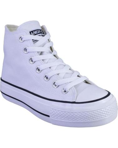Zapatillas deporte de Mujer andy-z 1002 LONAS DE MUJER BLANCO PLATAFORMA SUELA Y PUNTERA BLANCO