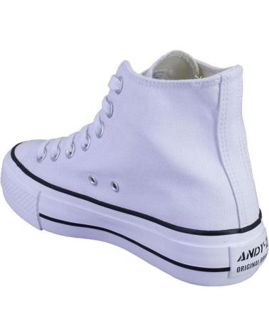 Zapatillas deporte de Mujer andy-z 1002 LONAS DE MUJER BLANCO PLATAFORMA SUELA Y PUNTERA BLANCO