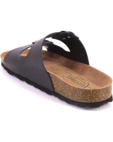 Sandalias de Mujer AUTENTI 11096 ZUECOS O MULES DE MUJER PIEL NEGRO