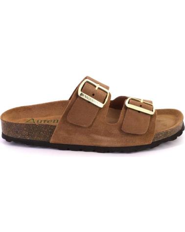 Sandales pour Femme AUTENTI 0747 ZUECOS O MULES DE MUJER ANTE SERRAJE MARRON