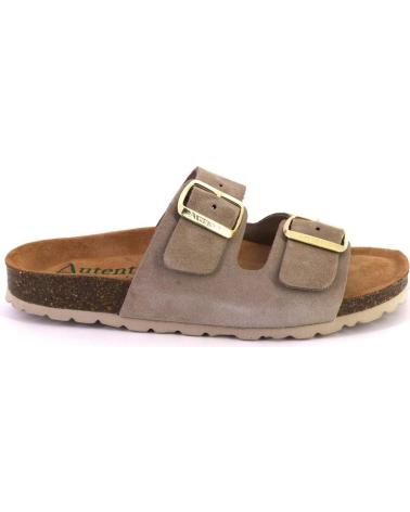 Sandales pour Femme AUTENTI 0747 ZUECOS O MULES DE MUJER ANTE SERRAJE TAUPE