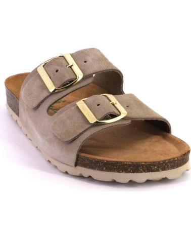 Sandales pour Femme AUTENTI 0747 ZUECOS O MULES DE MUJER ANTE SERRAJE TAUPE